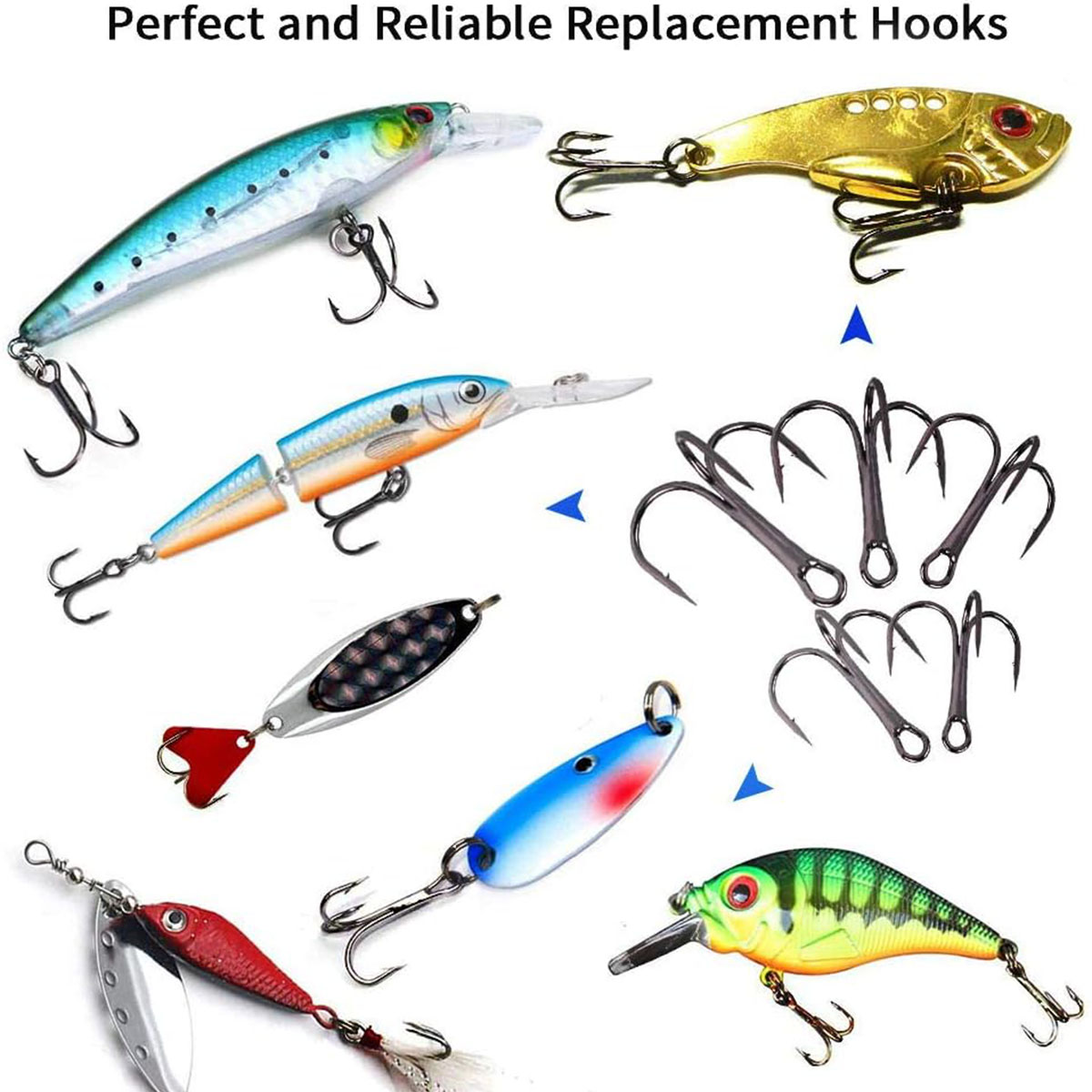 50/100pcs/box Fishing Treble H - Fishing Hook Circle recension och pris