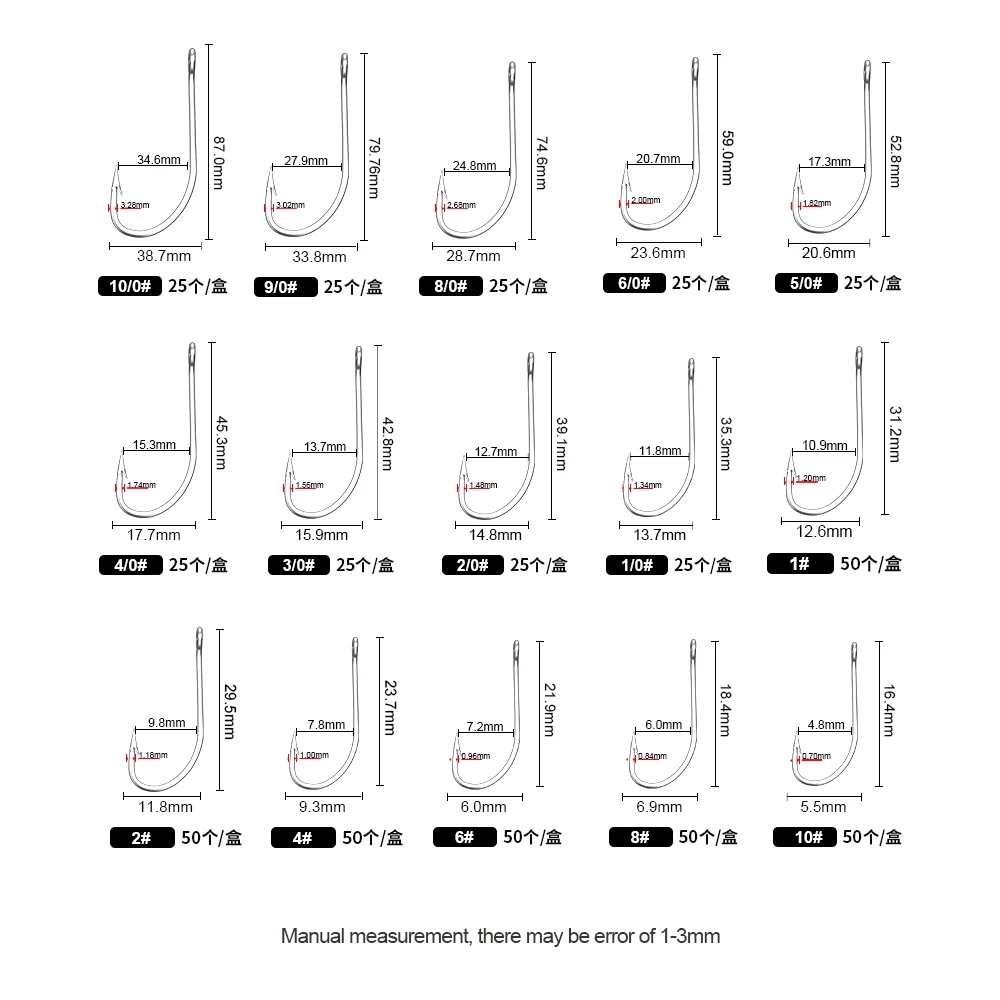 FTK Fishing Hooks 1-10#50PCS 1 - Fishing Hook Circle recension och pris